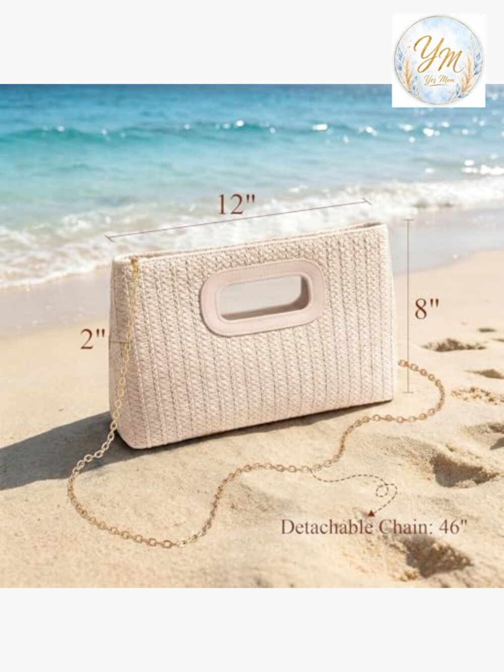 Women Clutch Purse Evening Handbag Wedding Party Formal Bag with Chain - Picture 5 of 7